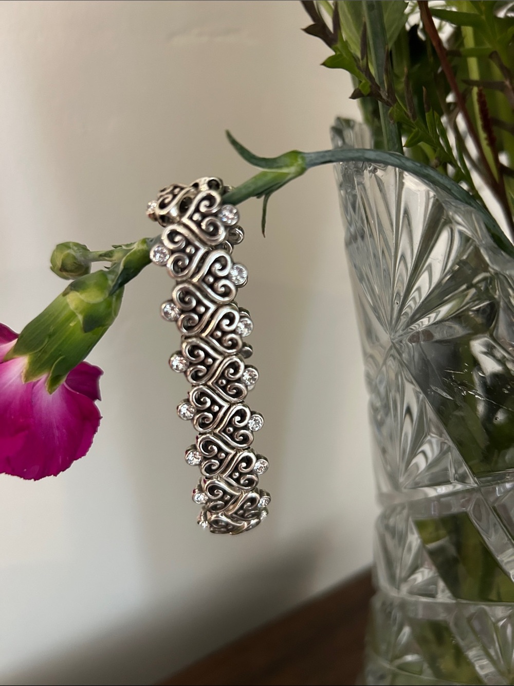 Brighton Alcazar Heart Stretch Bracelet silver-plated with swarovski crystals.‎